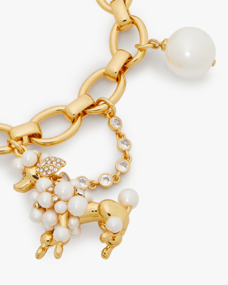 Kate Spade New York Poodles Poms Charm Line Bracelet - Cream/Gold