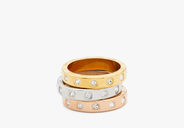 Kate Spade,Set In Stone Ring Set,Clear Multi