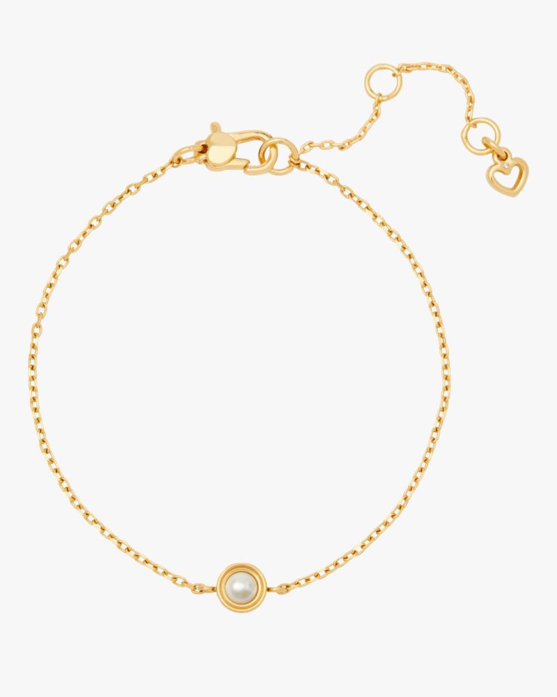 Kate Spade,Set In Stone Solitaire Bracelet,White Gold.