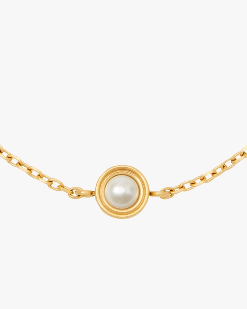 Kate Spade,Set In Stone Solitaire Bracelet,Pearl,Gem Embellishment,Heart Embellishment,Pearl,Work,White