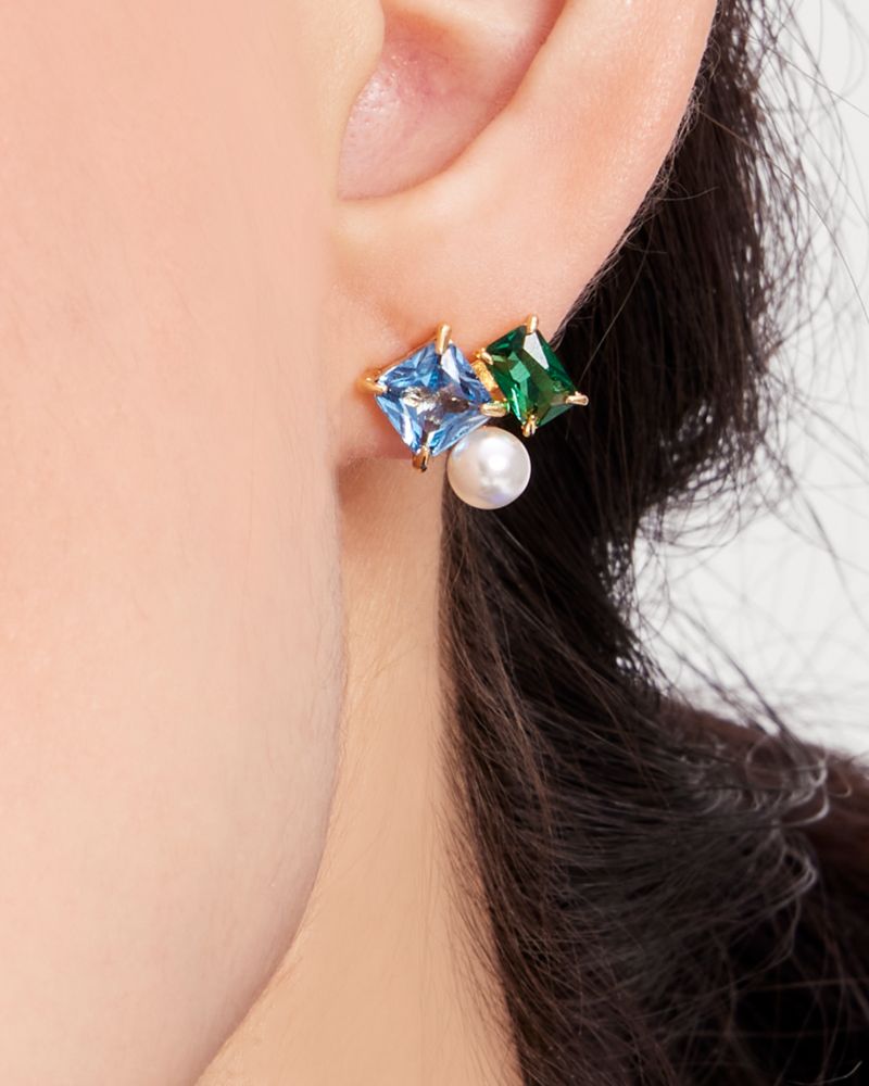 Kate Spade,Victoria Cluster Studs,Blue/Multi