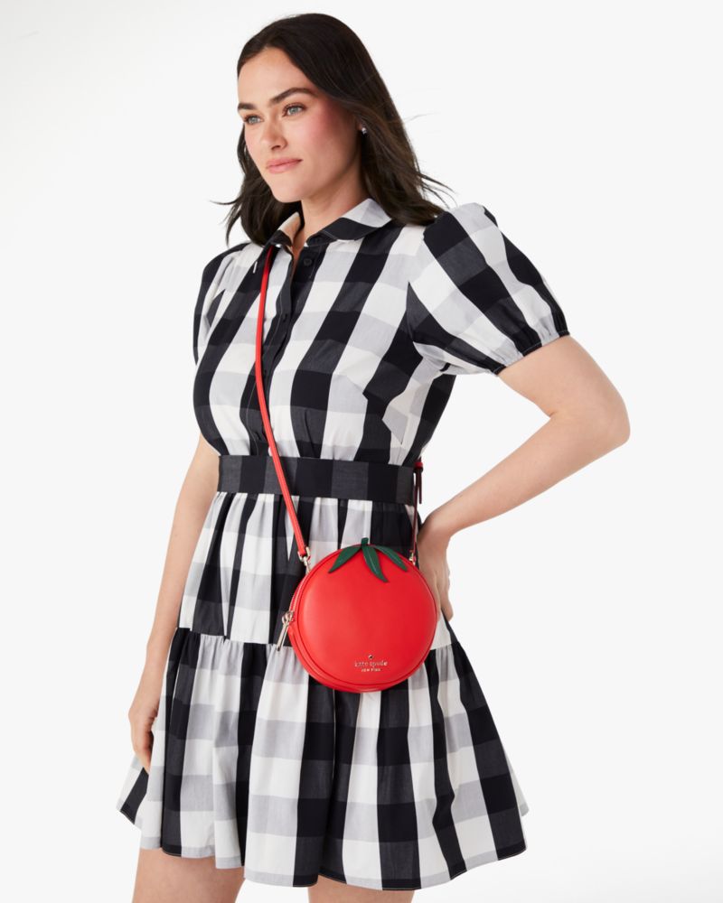 Kate Spade,Double Mangia Tomato Small Crossbody,