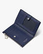 Kate Spade,Starlight Patent Saffiano Leather Small Slim Bifold Wallet,Navy Multi