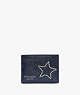 Kate Spade,Starlight Patent Saffiano Leather Cardholder,Navy Multi