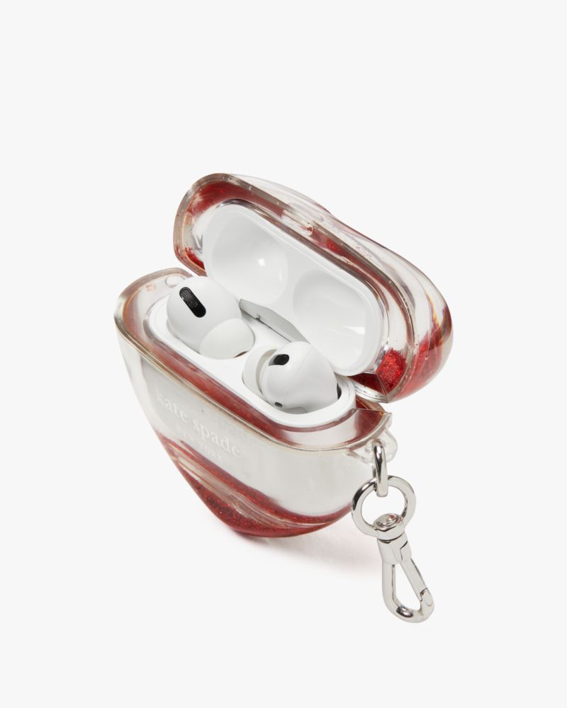 Kate Spade,Pitter Patter Liquid Glitter Airpod Pro Second Gen Case,Clear Multi