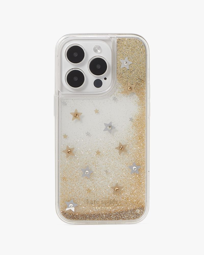 Kate Spade,Starlight Liquid Glitter iPhone 14 Pro Case,