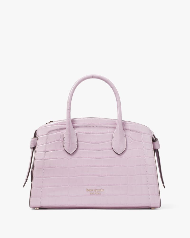 Kate Spade,Knott Croc-embossed Medium Zip-top Satchel,Violet Mist