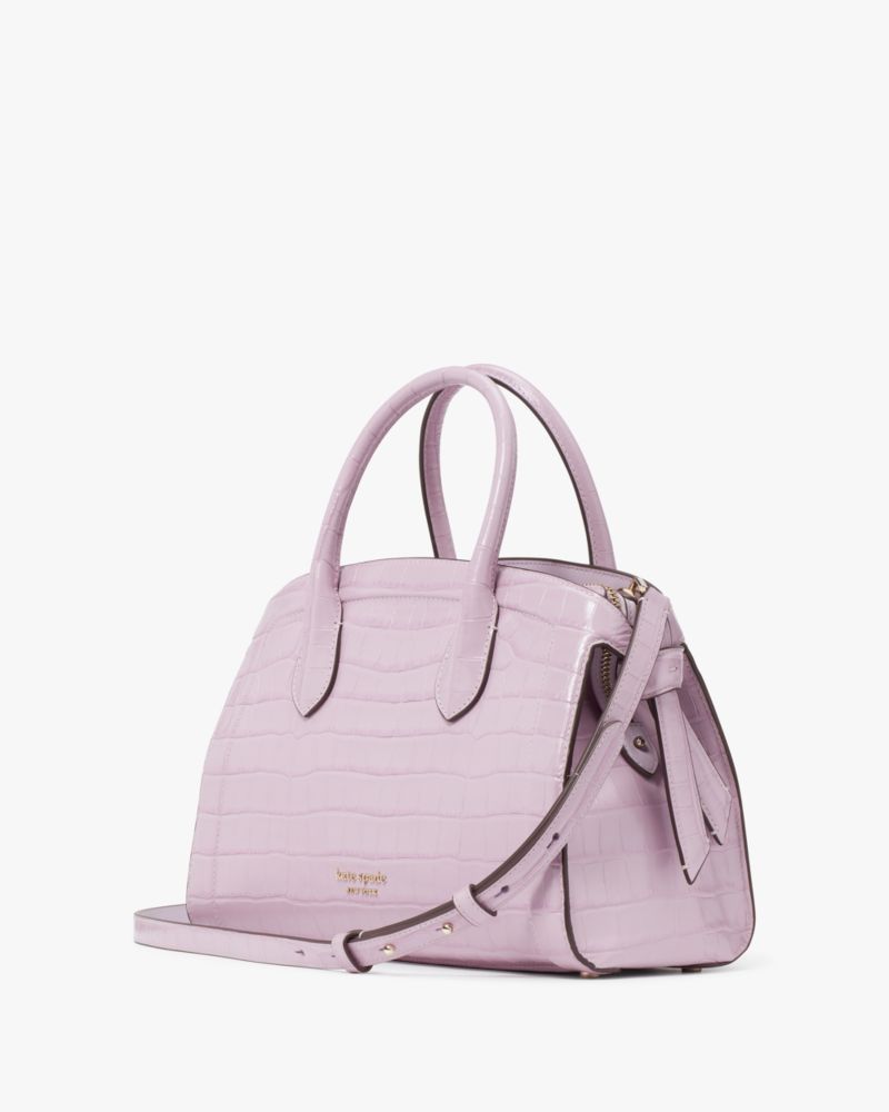 Kate Spade,Knott Croc-embossed Medium Zip-top Satchel,