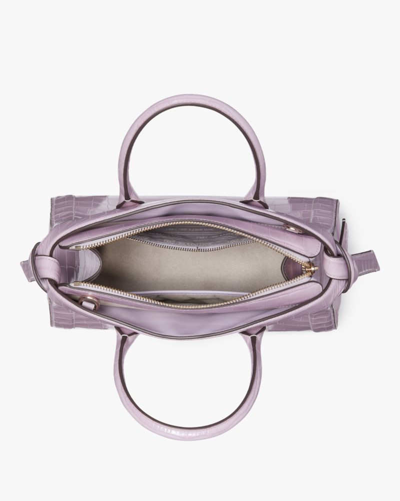 Kate Spade,Knott Croc-embossed Medium Zip-top Satchel,