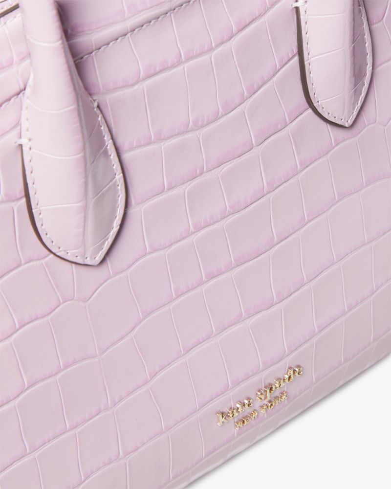 Kate Spade,Knott Croc-embossed Medium Zip-top Satchel,