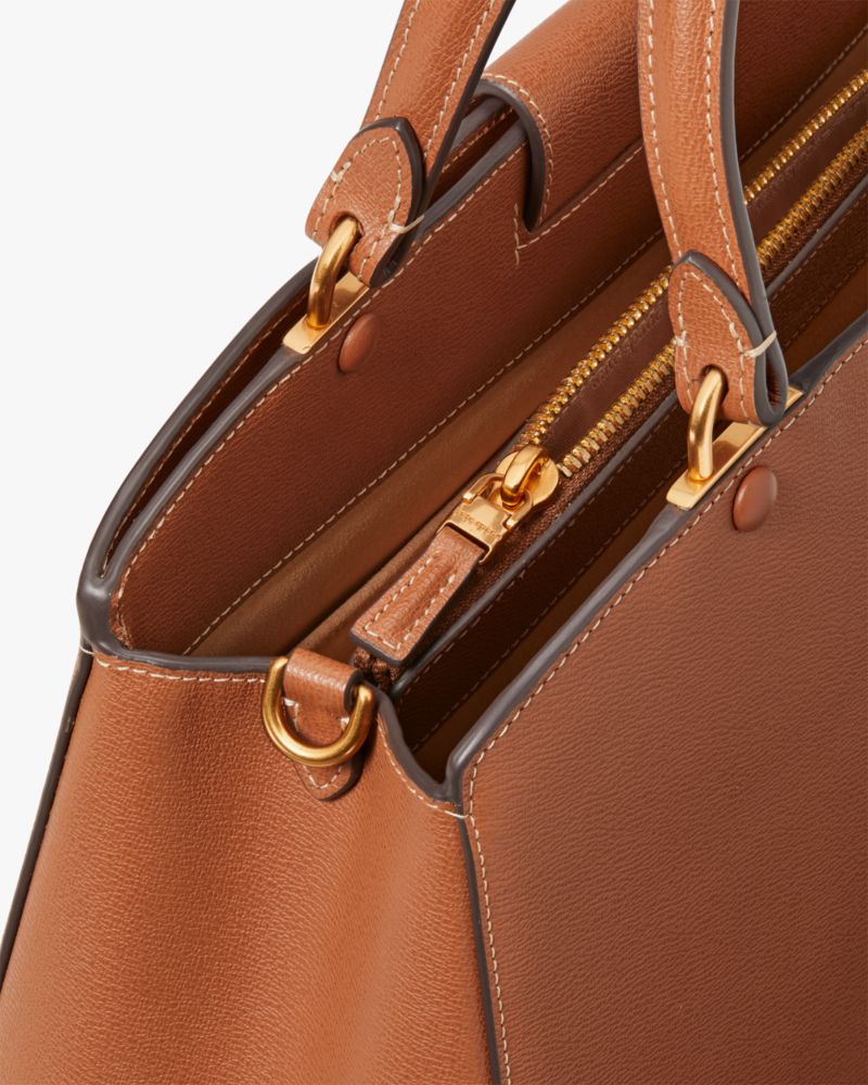 Kate Spade,Katy Satchel,Leather,Satchel,Logo,Word Embellishment,Casual,Brown