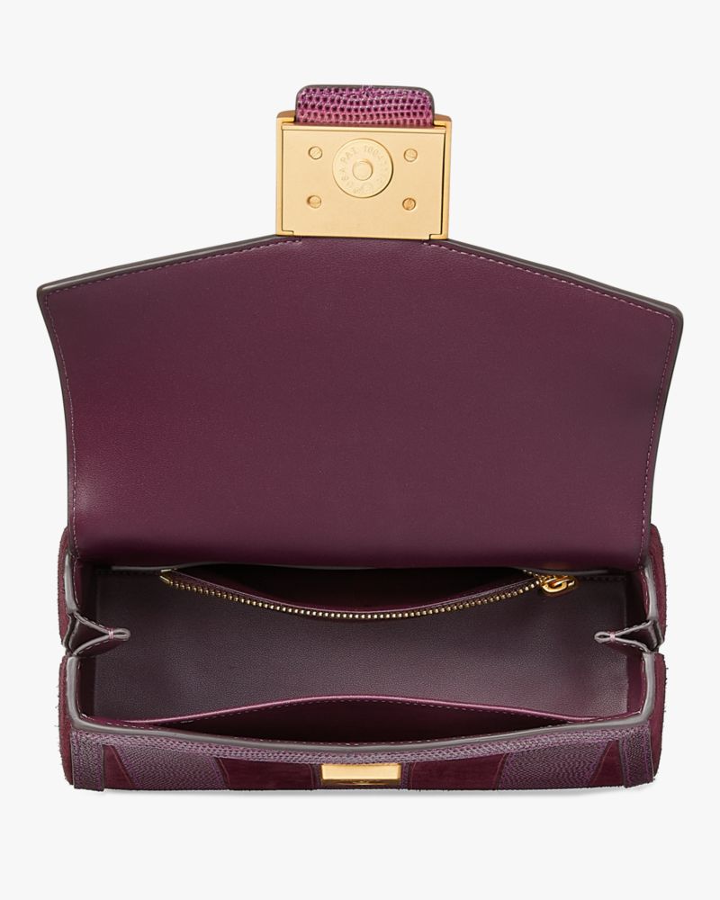 Kate Spade,Katy Striped Lizard-embossed Small Top-handle Bag,