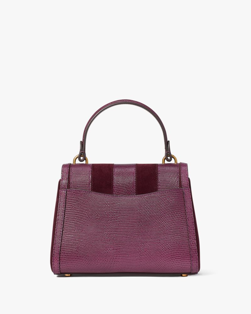 Katy Striped Lizard-embossed Small Top-handle Bag