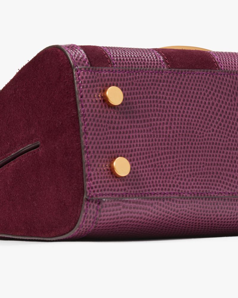 Kate Spade,Katy Striped Lizard-embossed Small Top-handle Bag,