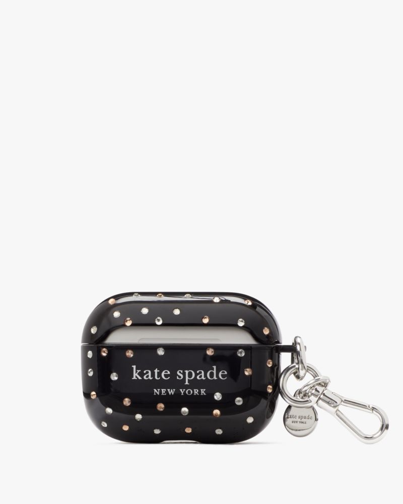 Kate Spade,エンベリッシュド エアーポッズ PRO ケース,モバイルアクセサリー,ブラックマルチ