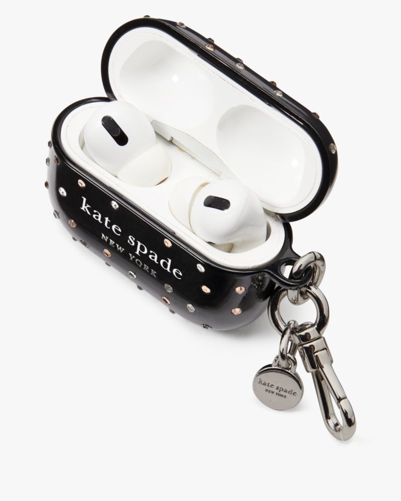 Kate Spade,エンベリッシュド エアーポッズ PRO ケース,モバイルアクセサリー,ブラックマルチ