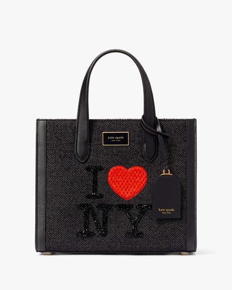 Kate Spade,I Love Ny X Kate Spade New York Embellished Manhattan Small Tote,Black Multi
