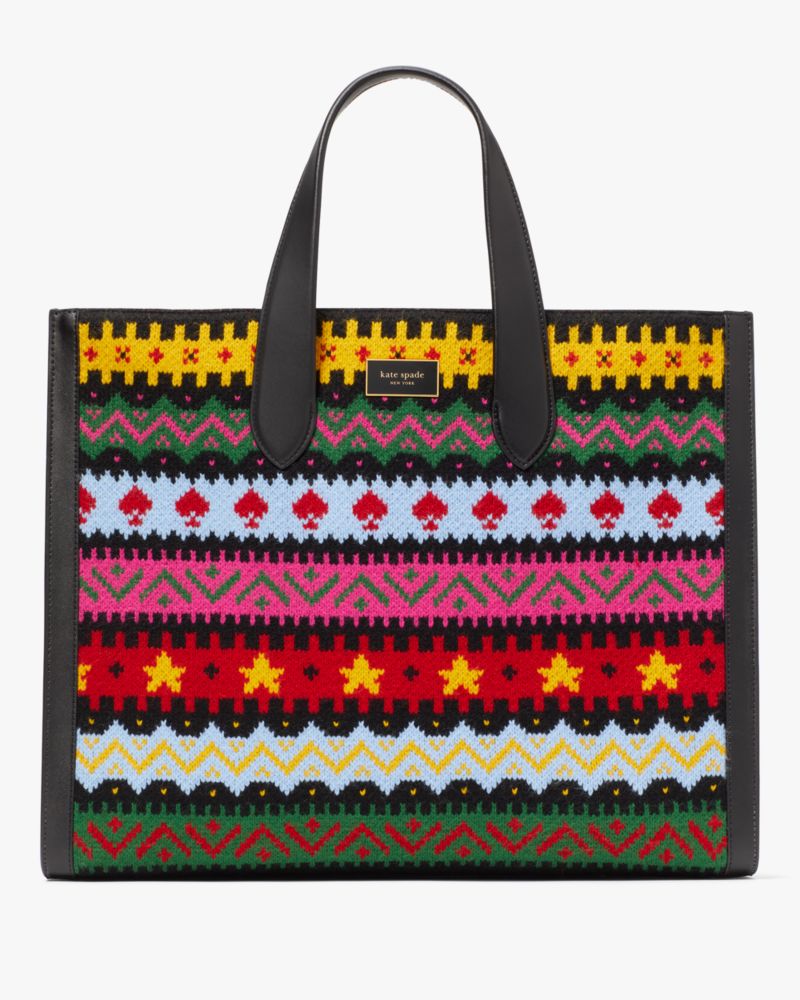 Kate Spade,Manhattan Carnival Fair Isle Large Tote,