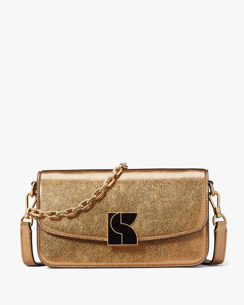 Kate Spade,Dakota Metallic Small Crossbody,Gold