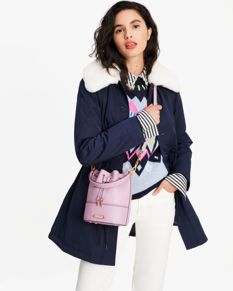 Kate Spade,Gramercy Small Bucket Bag,Berry Cream