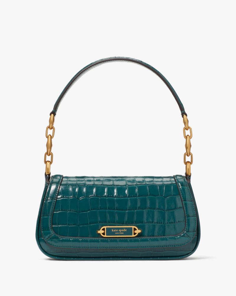 Kate Spade,Gramercy Croc-embossed Small Flap Shoulder Bag,