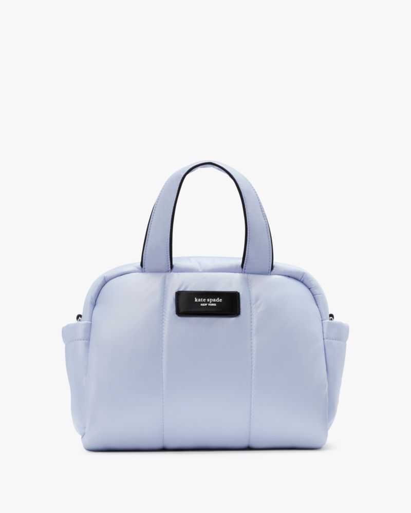 Kate Spade,Puffed Satchel,Leather,Polyester,Satchel,Logo,Tag Embellishment,Casual,