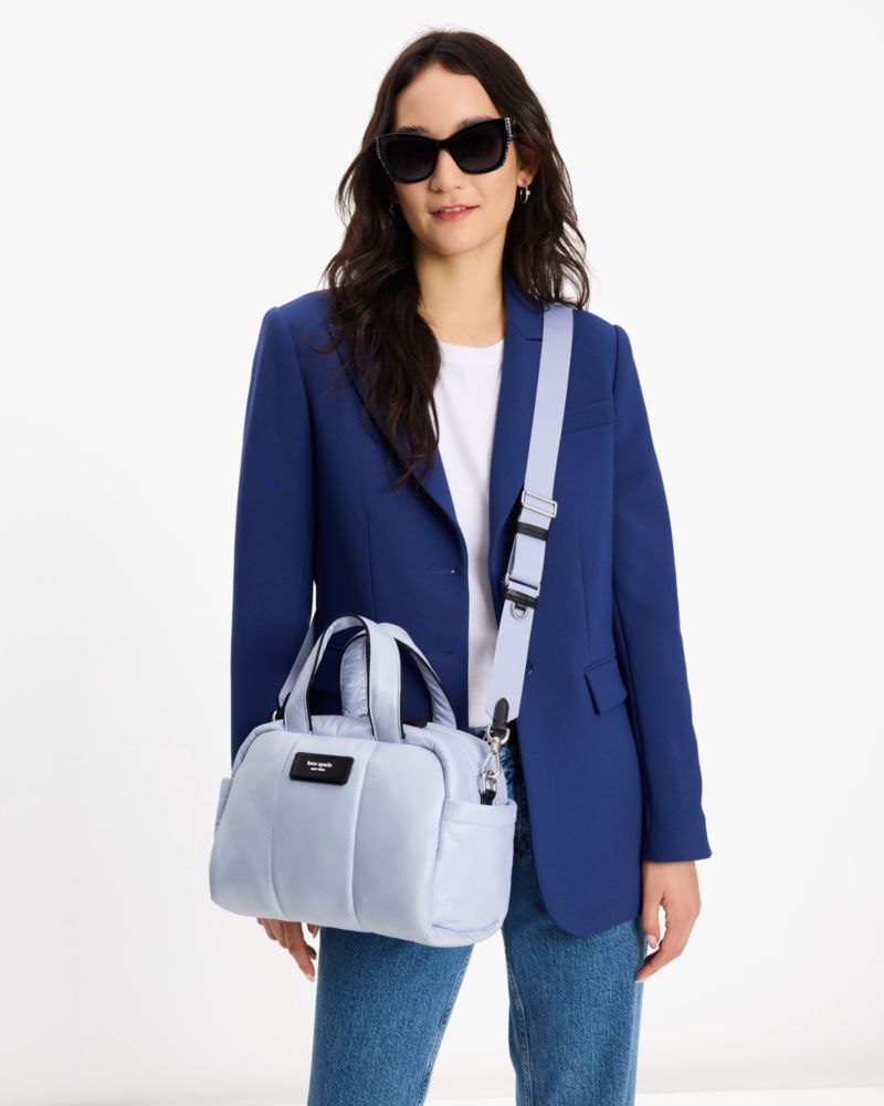 Kate Spade,Puffed Satchel,Leather,Polyester,Satchel,Logo,Tag Embellishment,Casual,