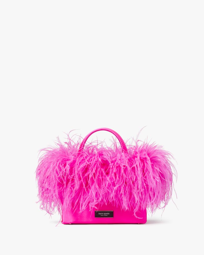 Small Dome Bag Embossed Detail Neon Pink Double Handle