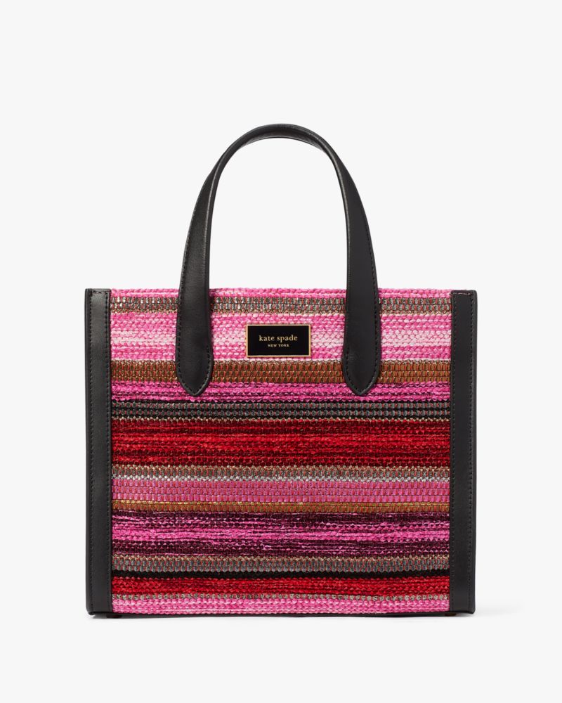 Manhattan Striped Metallic Small Tote