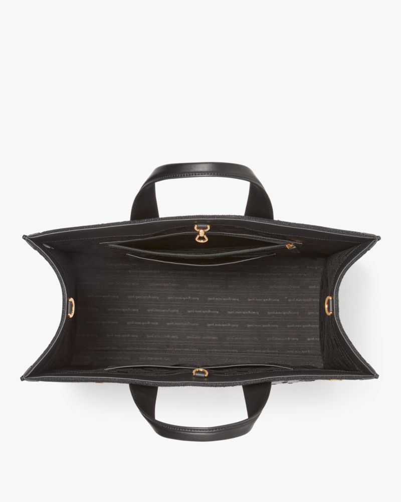 Kate Spade,マンハッタン エリー エンベリッシュド ラージ トート,バッグ,ブラックマルチ