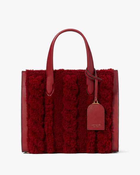 Manhattan Cable Knit Shearling Small Tote