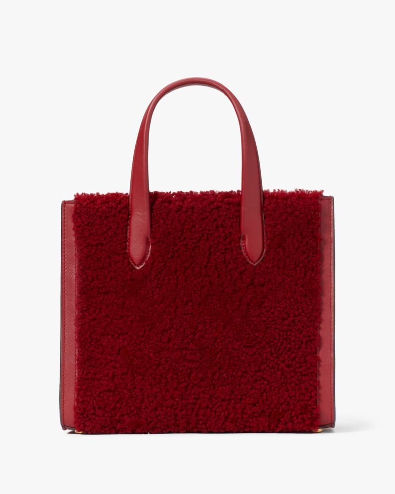 Kate Spade,Manhattan Cable Knit Shearling Small Tote,