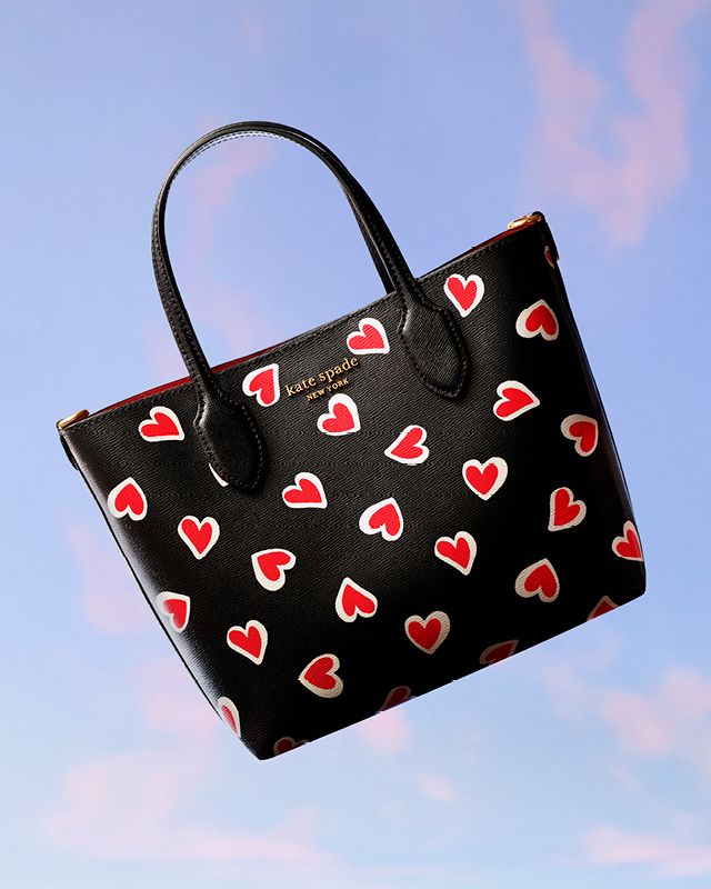 Kate Spade Bleecker Stencil Hearts Tote Bag zum Umhängen, mittelgroß