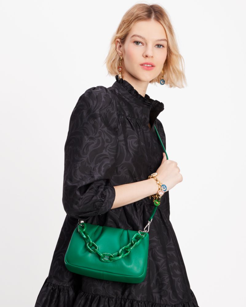 Kate Spade New York Crush Black Leather Handbag K7801BLK - Bags