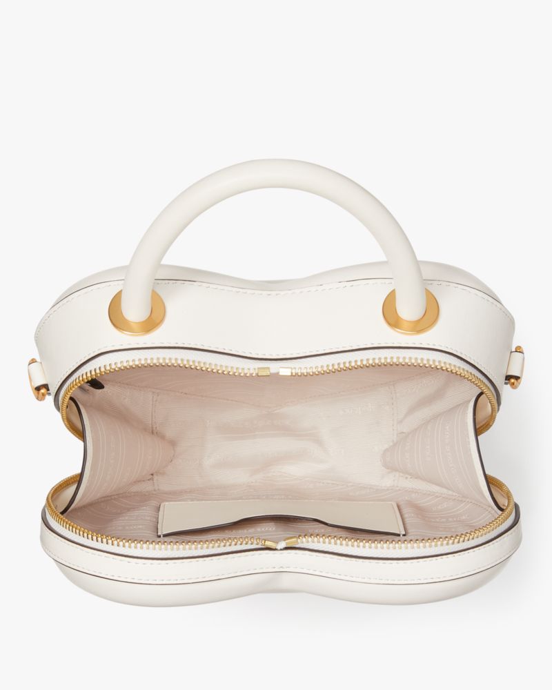 Kate Spade,Pitter Patter 3d Heart Crossbody,Leather,Crossbody,Metal,3D Embellishment,Logo,Day Party,Cream