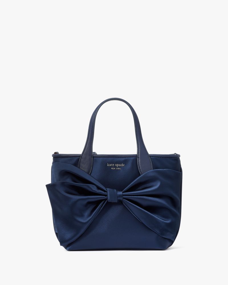 Parisian Navy On Purpose Satin Bow Tote