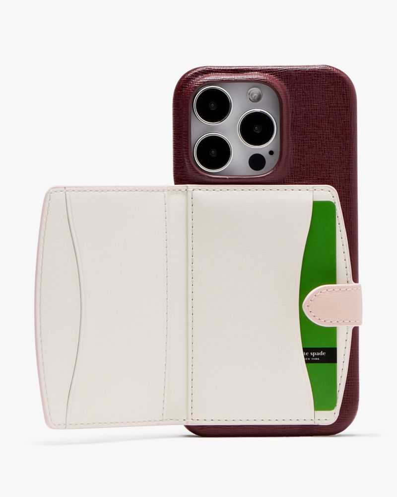 Kate Spade,Morgan Colorblocked iPhone 14 Pro Cardholder Case,