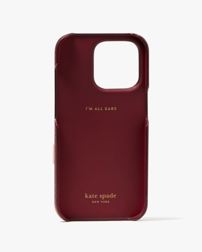 Kate Spade,Morgan Colorblocked iPhone 14 Pro Cardholder Case,Cordovan Multi