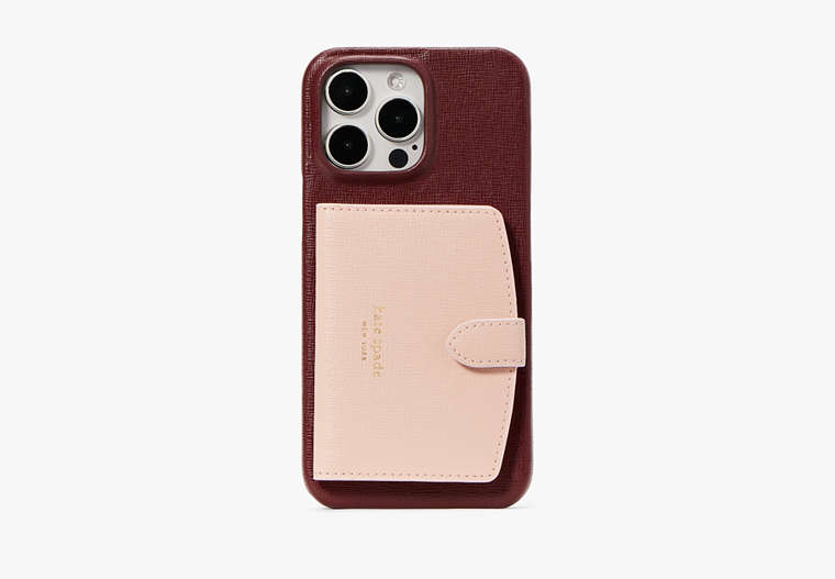Kate Spade,Morgan Colorblocked iPhone 14 Pro Max Cardholder Case,Cordovan Multi image number 0