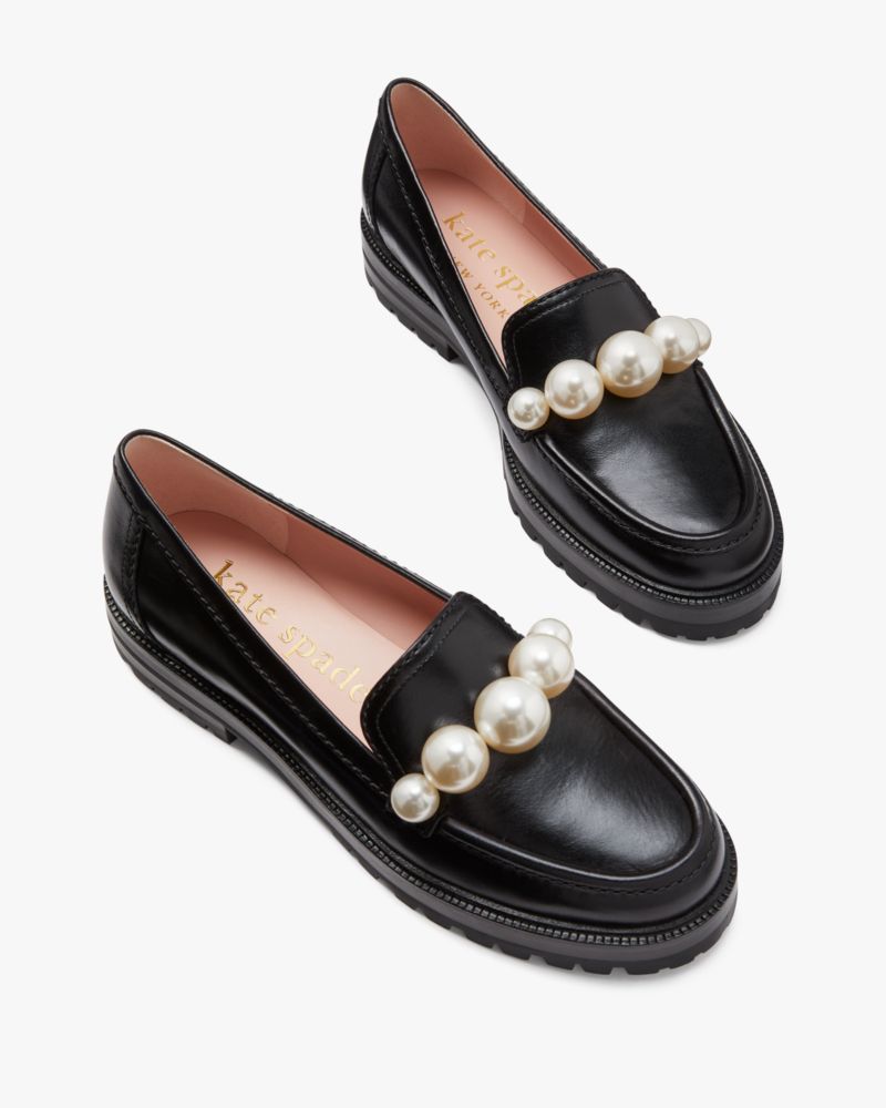 Kate Spade,Posh Pearl Loafer,Casual,Black