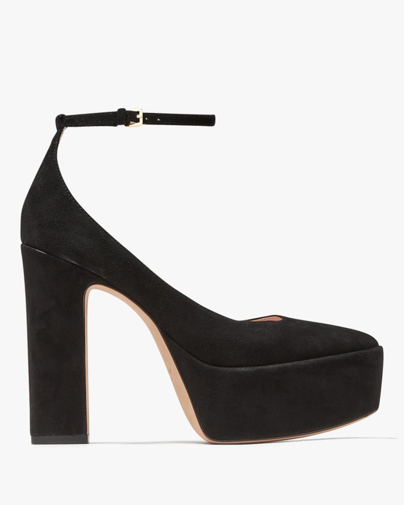 Kate spade black hot sale suede heels