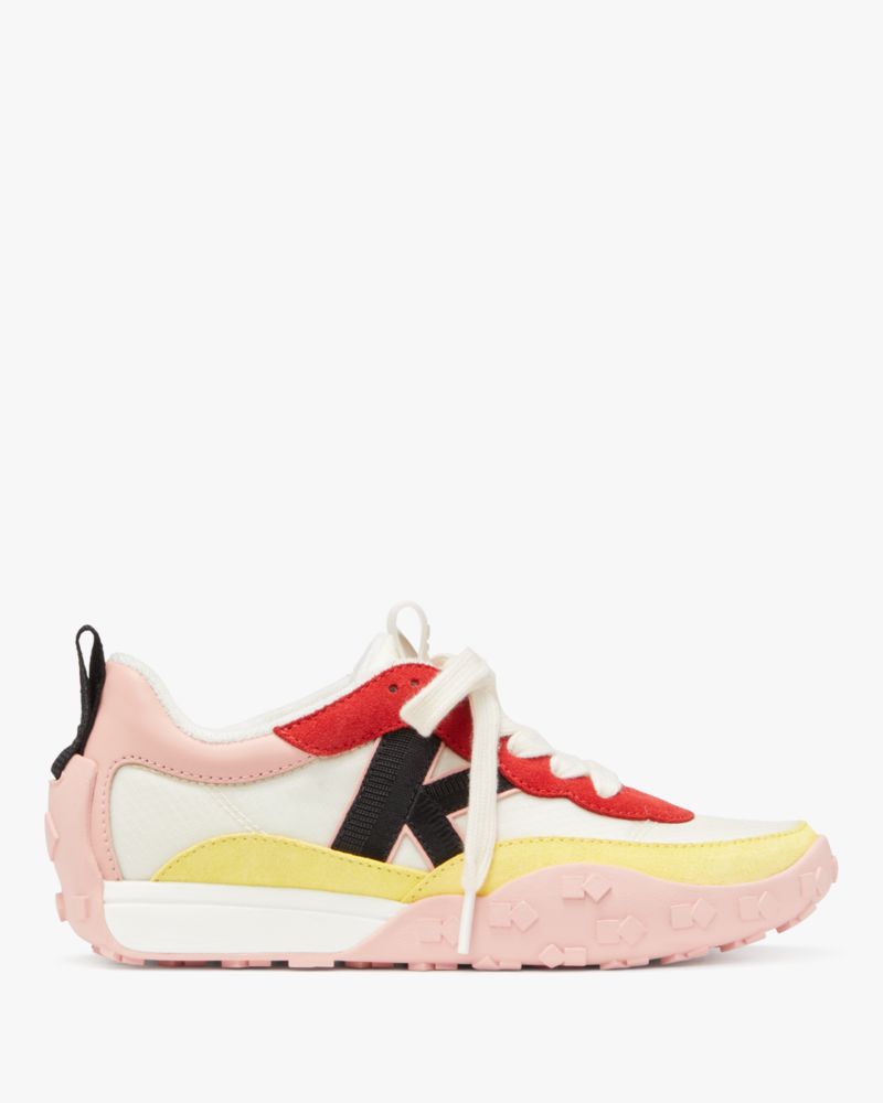 Kate Spade,K As In Kate Sneakers,Leather,Lining Terry,Casual,Color Block,Pull Tab,Ripstop,Casual,Multi Color