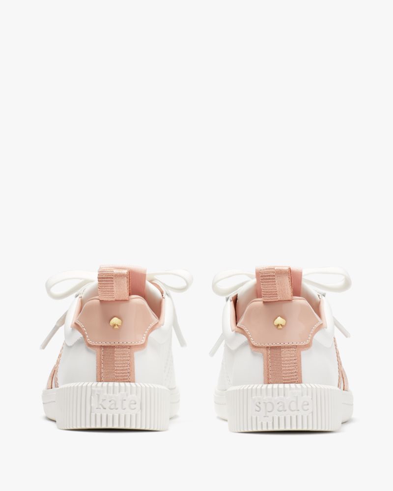 Kate Spade,Signature Sneakers,Lining Terry,Leather,Casual,Word Embellishment,Logo,Color Block,Pull Tab,Casual,