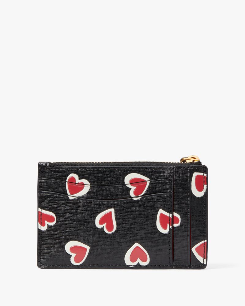 Morgan Stencil Hearts Card Case Wristlet