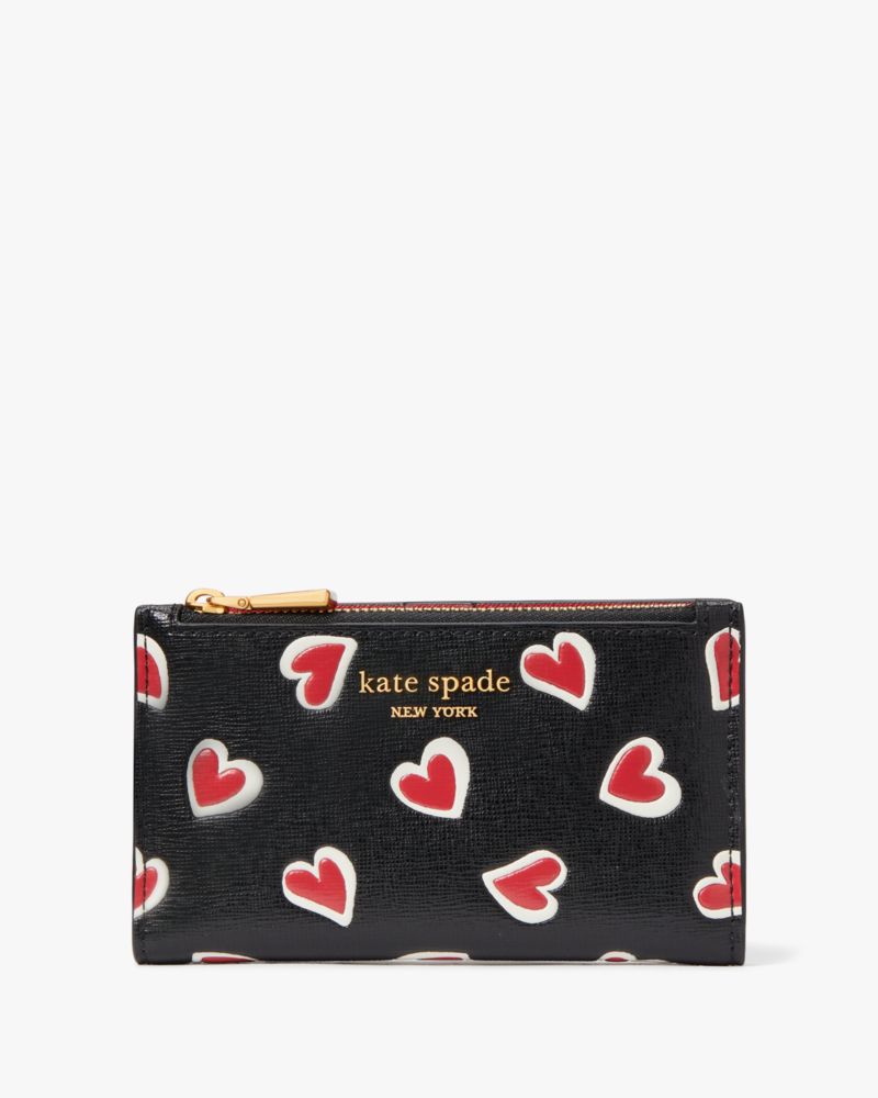 Morgan Stencil Hearts Small Slim Bifold Wallet | Kate Spade New York