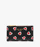 Kate Spade,Morgan Stencil Hearts Small Slim Bifold Wallet,Black Multi