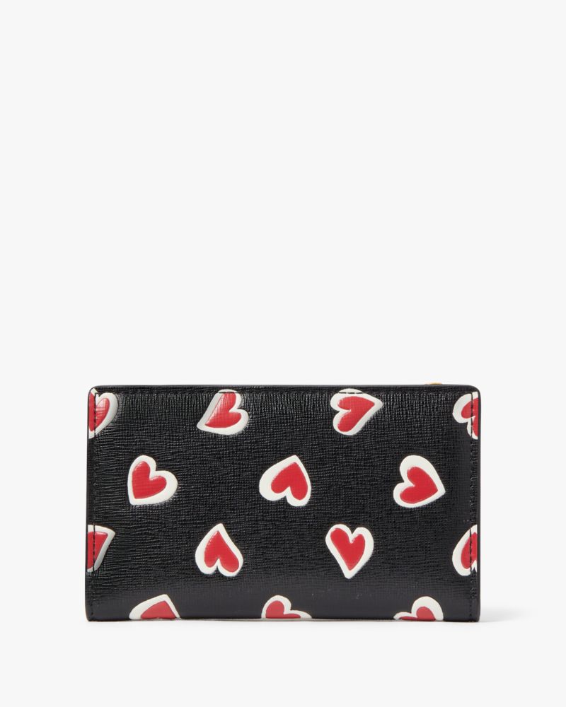 Kate Spade,モーガン ステンシル ハート スモール スリム バイフォールド ウォレット,ミニ財布,