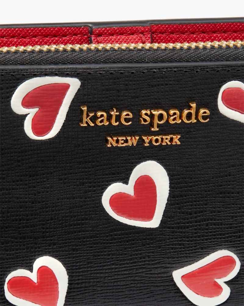 Kate Spade,モーガン ステンシル ハート スモール スリム バイフォールド ウォレット,ミニ財布,