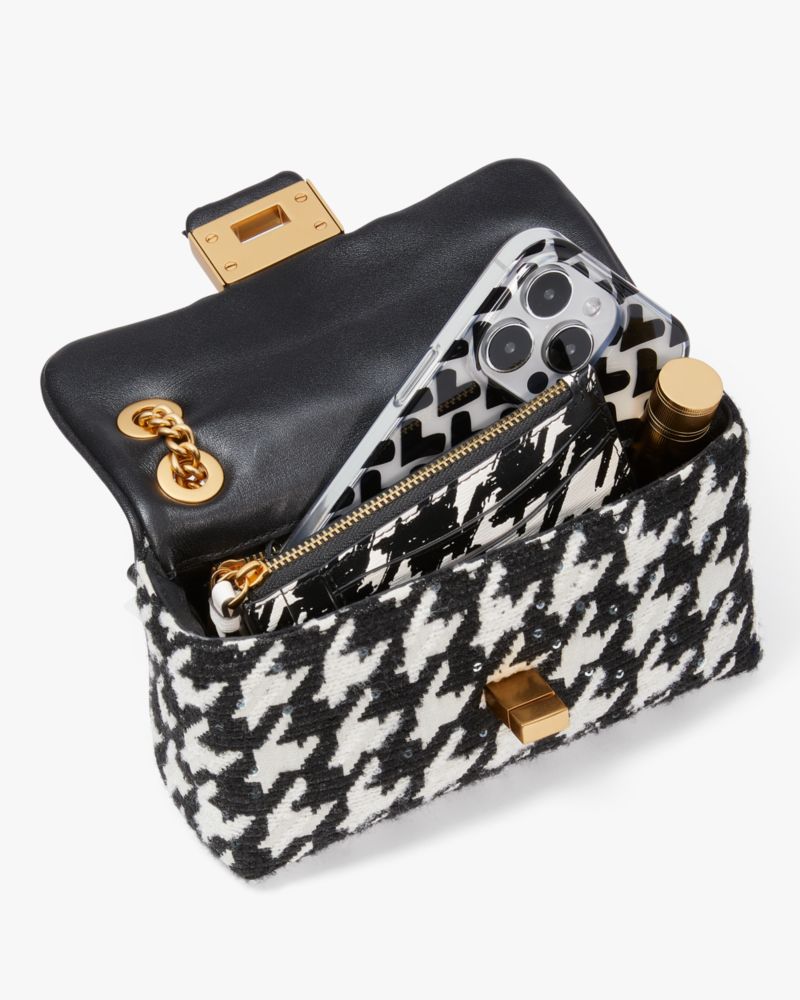 Kate Spade New York Evelyn Houndstooth Cross Body Bag, Black/Multi