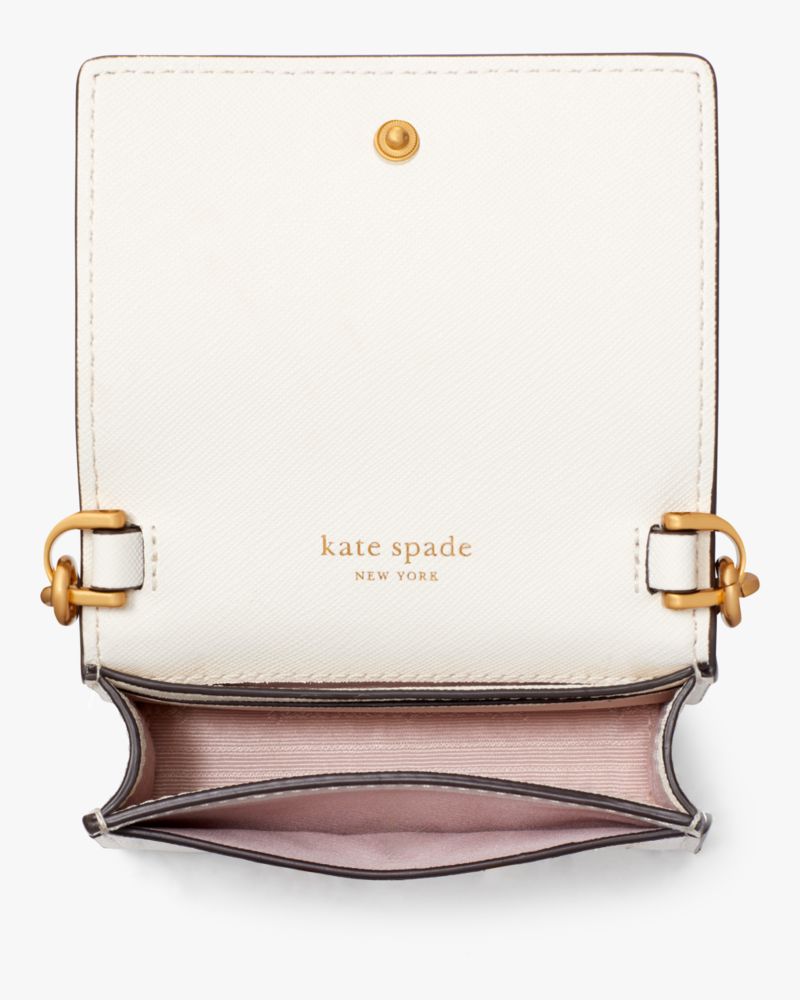 Kate Spade Morgan Croc-Embossed Chain Card Case, Violet Mist